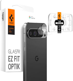 Spigen Optik Pro EZ Fit Lens Protector - Cameralens bescherming (2-pack) voor de Google Pixel 9 Pro Transparant