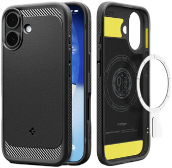 Spigen Rugged Armor Backcover MagSafe voor de Apple iPhone 17 - Matte Black Zwart