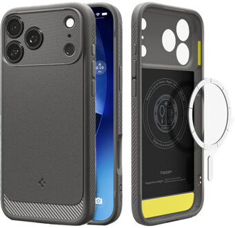 Spigen Rugged Armor Backcover MagSafe voor de Apple iPhone 17 Pro - Grey Grijs