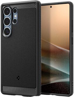 Spigen Rugged Armor Backcover MagSafe voor de Samsung Galaxy S25 Ultra - Matte Black Zwart