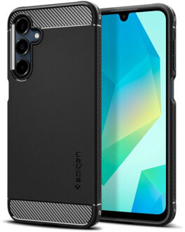 Spigen Rugged Armor Backcover voor de Samsung Galaxy A16 - Matte Black Zwart