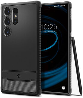 Spigen Rugged Armor Backcover voor de Samsung Galaxy S24 Ultra - Matte Black Zwart