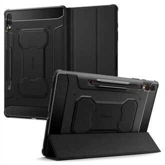 Spigen Rugged Armor Pro Bookcase voor de Samsung Galaxy Tab S9 Plus - Zwart - 12.4