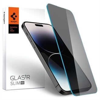 Spigen Screen Protector geschikt voor iPhone 14 Pro Max - Spigen Privacy Glass - Zwart