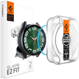 Spigen Screenprotector geschikt voor Samsung Galaxy Watch6 Classic 47mm - Tempered Glas met Montage 2 stuks - Transparant