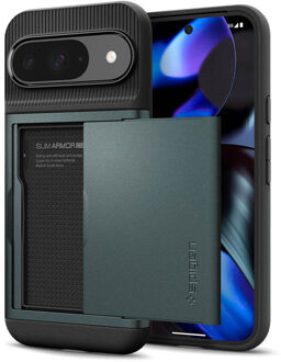 Spigen Slim Armor CS Backcover voor de Google Pixel 9 / 9 Pro - Abyss Green Donkergroen