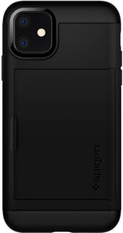 Spigen Slim Armor Hybride Wallet Pasjeshouder iPhone 11 Hoesje - Zwart