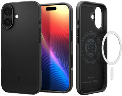 Spigen Thin Fit Backcover MagSafe voor de Apple iPhone 17 - Black Zwart