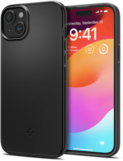 Spigen Thin Fit Backcover voor de Apple iPhone 15 - Zwart