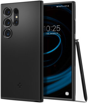 Spigen Thin Fit Backcover voor de Samsung Galaxy S24 Ultra - Black Zwart