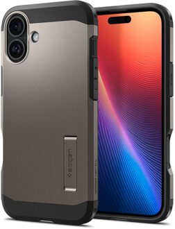 Spigen Tough Armor Backcover MagSafe voor de Apple iPhone 16 - Gunmetal Grijs