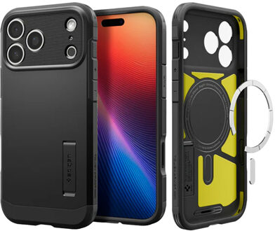 Spigen Tough Armor Backcover MagSafe voor de Apple iPhone 17 Pro - Black Zwart