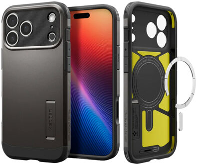 Spigen Tough Armor Backcover MagSafe voor de Apple iPhone 17 Pro - Gunmetal Grijs