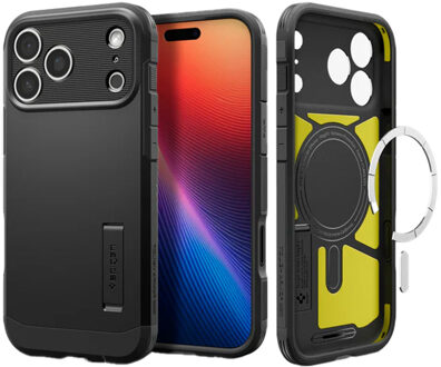 Spigen Tough Armor Backcover MagSafe voor de Apple iPhone 17 Pro Max - Black Zwart