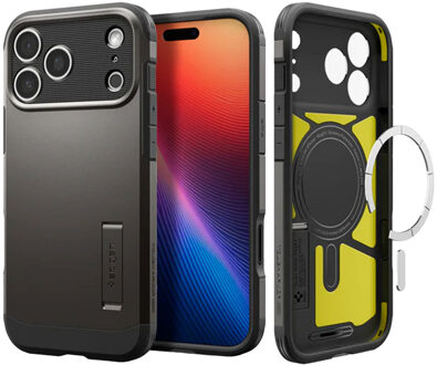 Spigen Tough Armor Backcover MagSafe voor de Apple iPhone 17 Pro Max - Gunmetal Grijs