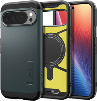 Spigen Tough Armor Backcover MagSafe voor de Google Pixel 10 / 10 Pro - Abyss Green Donkergroen