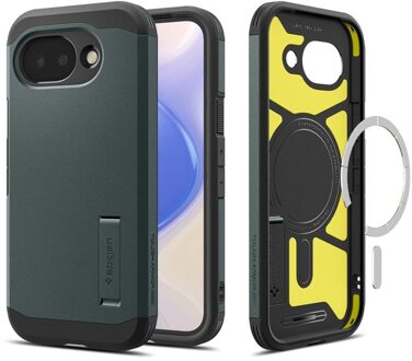 Spigen Tough Armor Backcover MagSafe voor de Google Pixel 10a - Abyss Green Donkergroen