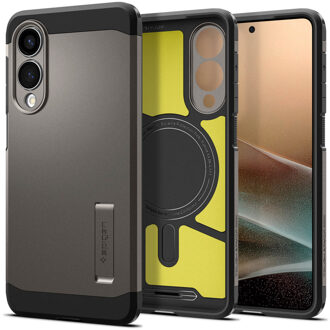 Spigen Tough Armor Backcover MagSafe voor de Samsung Galaxy S25 Edge - Gunmetal Donkergrijs