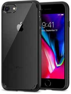 Spigen Ultra Hybrid Apple iPhone SE 2 / 8 / 7 Back Cover Transparant met Zwarte Rand