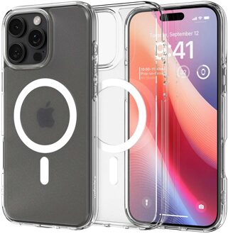 Spigen Ultra Hybrid Backcover MagSafe voor de Apple iPhone 16 Pro - Frost Clear Wit
