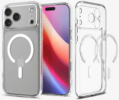 Spigen Ultra Hybrid Backcover MagSafe voor de Apple iPhone 17 Pro - Clear / White Transparant