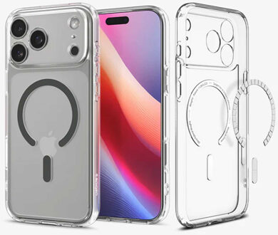 Spigen Ultra Hybrid Backcover MagSafe voor de Apple iPhone 17 Pro Max - Clear Graphite Transparant