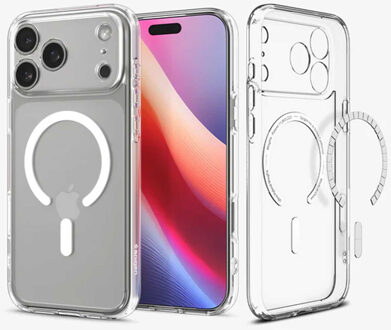 Spigen Ultra Hybrid Backcover MagSafe voor de Apple iPhone 17 Pro Max - Clear / White Transparant
