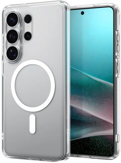 Spigen Ultra Hybrid Backcover MagSafe voor de Samsung Galaxy S26 Ultra - Clear / White Transparant
