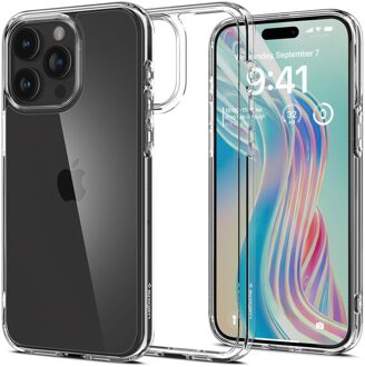 Spigen Ultra Hybrid Backcover voor de Apple iPhone 15 Pro - Crystal Clear Transparant