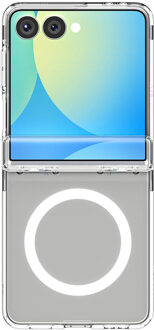 Spigen Ultra Hybrid Pro MagFit Backcover voor de Samsung Galaxy Z Flip 7 - Clear / White Wit