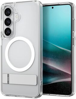 Spigen Ultra Hybrid S MagSafe voor de Samsung Galaxy S26 - Clear / White Transparant