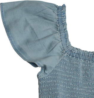 Spijkerblouse met korte mouwen 601107 voor meisjes Blauw - 12J / 152cm