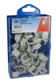 Spijkerclips 16mm Grijs 50st.