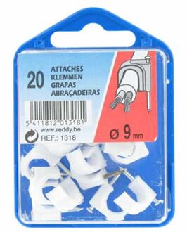 Spijkerclips 9mm Wit 20st.