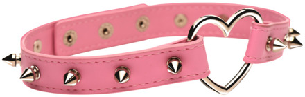 Spiked Heart Choker - Roze - Spiked Heart Choker - Roze