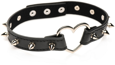 Spiked Heart Choker - Zwart - Spiked Heart Choker - Zwart