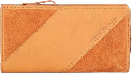 Spikes & Sparrow Afra Portemonnee - met RFID Bescherming - brandy portemonnee Cognac - H 9,8 x B 1 x D 18,4 cm
