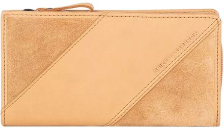 Spikes & Sparrow Afra Portemonnee - met RFID Bescherming - camel portemonnee Zand - H 9,8 x B 1 x D 18,4 cm