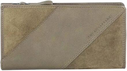 Spikes & Sparrow Afra Portemonnee - met RFID Bescherming - green portemonnee Groen - H 9,8 x B 1 x D 18,4 cm