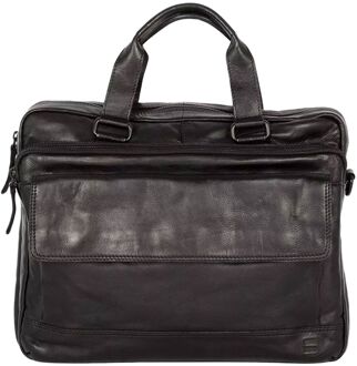 Spikes & Sparrow Kevin Business Laptopbag 15.6" black schoudertas heren Zwart - H 29 x B 37.5 x D 10.5 cm