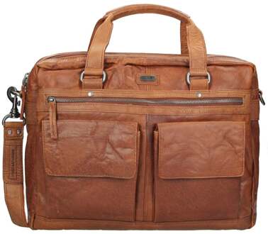 Spikes & Sparrow Laptoptas Bronco Leer - cognac