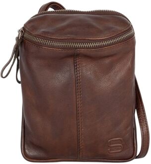Spikes & Sparrow Naomi Phonebag brown crossbody dames Bruin - H 19 x B 15 x D 8 cm