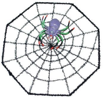 Spinnenweb 29 x 29 cm halloween versiering met spinnetje