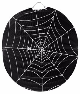 Spinnenweb lampion 22 cm halloween versiering