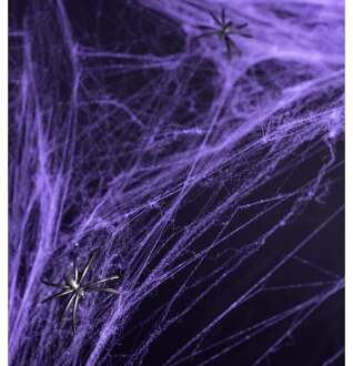 Spinnenweb Paars Halloween Met 2 Spinnen Zwart, Paars - Lila