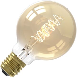 Spiraal Filament LED Lamp - E27 - Globe 8cm - Vintage Lichtbron - Goud - Warm Wit Licht - Dimbaar - 3.8W Goudkleurig
