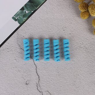 Spiraal Kabel Protector Data Lijn Siliconen Spoelopwinder Beschermende Voor Iphone Samsung Android Usb Opladen Oortelefoon Case Cover blauw