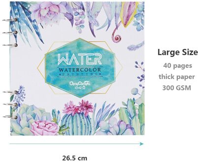 Spiraal Notebook Voor Aquarel Schilderen Sketchbook 40 Pagina 'S Blanco Papier 300GSM Losbladige Dagboek Kantoor Schoolbenodigdheden Briefpapier woud-26.5cm