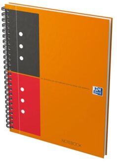 Spiraalblok Oxford International Notebook A5+ gelinieerd Wit