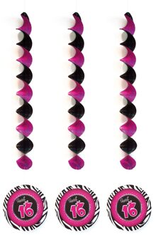 Spiraalhangers Sweet 16 - 3 stuks Roze